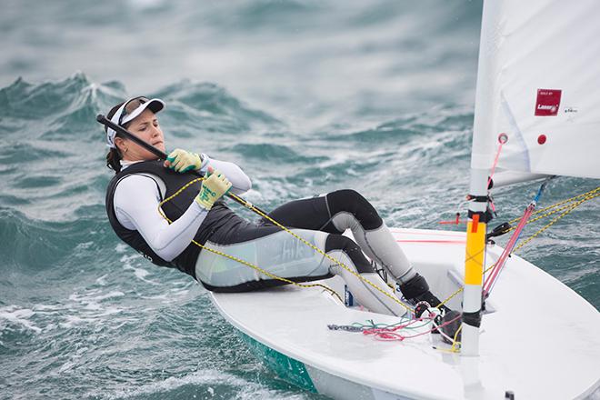 Ashley Stoddart - 2015 Laser Radial World Champs Oman © Mark Lloyd http://www.lloyd-images.com